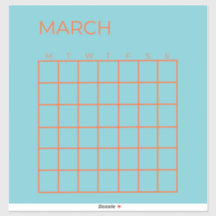 Naranja azul Tosca Marcha sin fecha Planificador d