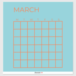 Pegatina Naranja azul Tosca Marcha sin fecha Planificador d