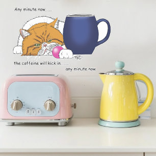 Pegatina Naranja Cat Coffee Mug Blue