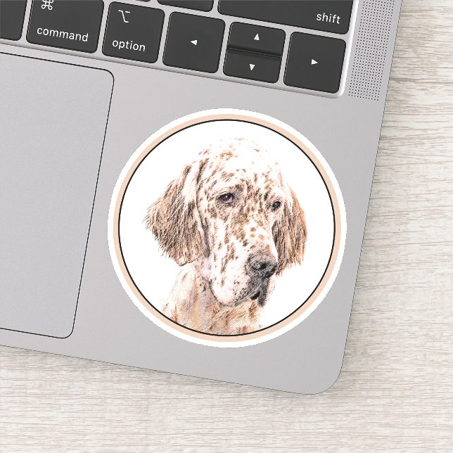 Pegatina Naranja de Inglaterra Belton Pintura de Perro Arte (Detalle)