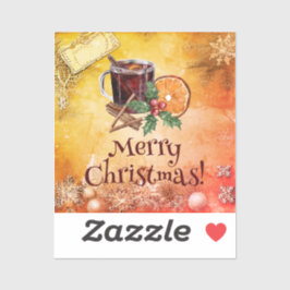 Pegatina Naranja de la Copa de navidades Holly Berry Cinnam