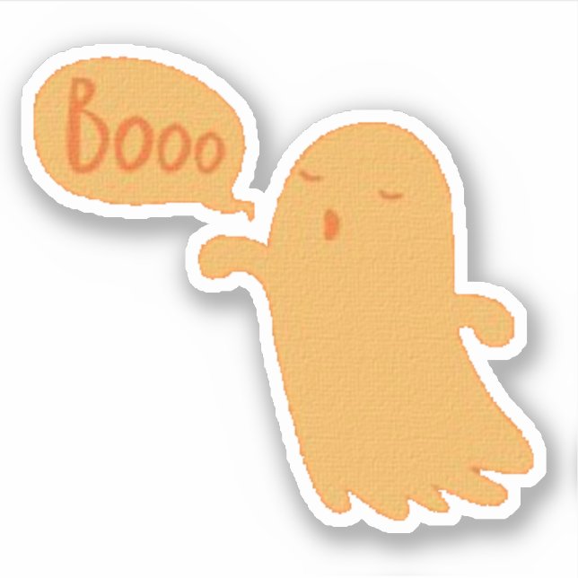 Pegatina Naranja divertido Boo Ghost Halloween (Anverso)