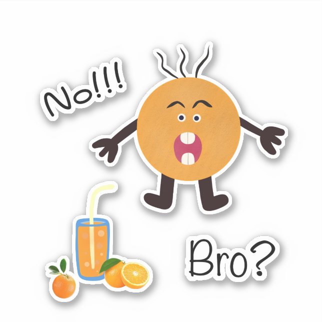 Pegatina Naranja gracioso (Anverso)