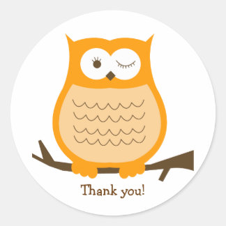 Pegatina naranja OWL Round Favor | SELLO PARA SOBR