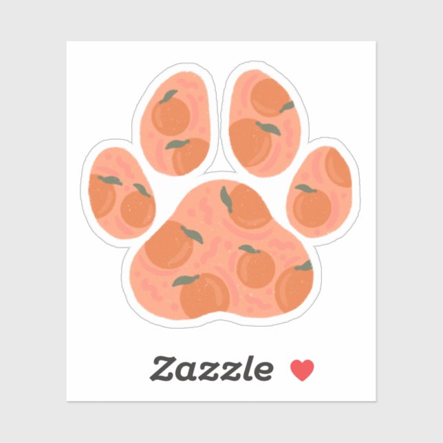Pegatina Naranja Paw (Hoja)