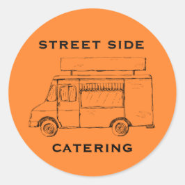 Pegatina Naranja Personalizado de Food Truck