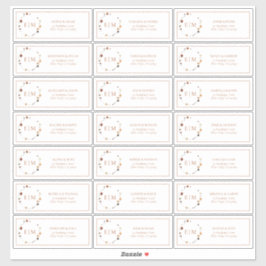 Pegatina Naranja quemado Escudo floral Monograma Dirección 