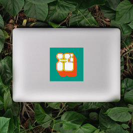 Pegatina Naranja Retro Hi Turquoise