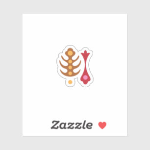 Pegatina naranja rojo, Personalizado de clipart rosa-Pegati