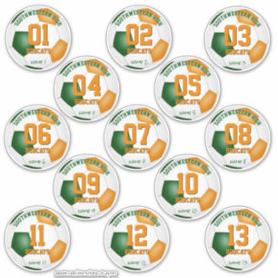 Pegatina naranja verde banquete de 13