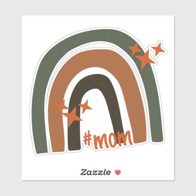 Pegatina Naranja verde: El arcoiris bohemio personalizado # (Hoja)