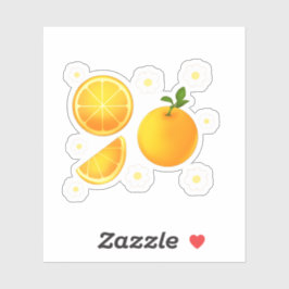 Pegatina Naranjas y flores blancas