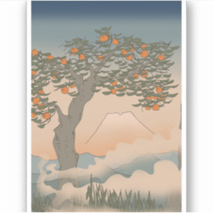 Pegatina Naranjo japonés en la niebla