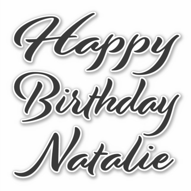 Pegatina Natalie Name Vorname black Sticker Geburtstag (Anverso)