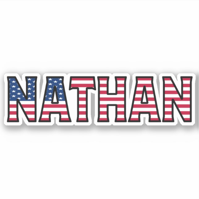 Pegatina Nathan Name Vorname USA Sticker Stickerset (Anverso)