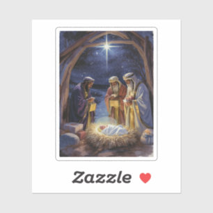 Pegatina Natividad Tradicional de los Tres Reyes Magos