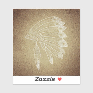 Pegatina nativo americano Headdress Vinyl