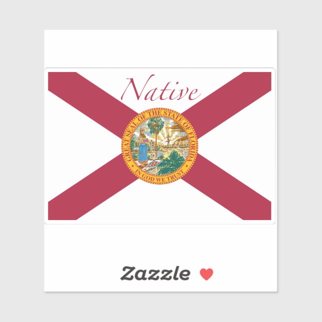 Pegatina Nativo de bandera de Florida (Hoja)