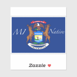 Pegatina Nativo de la bandera de Michigan