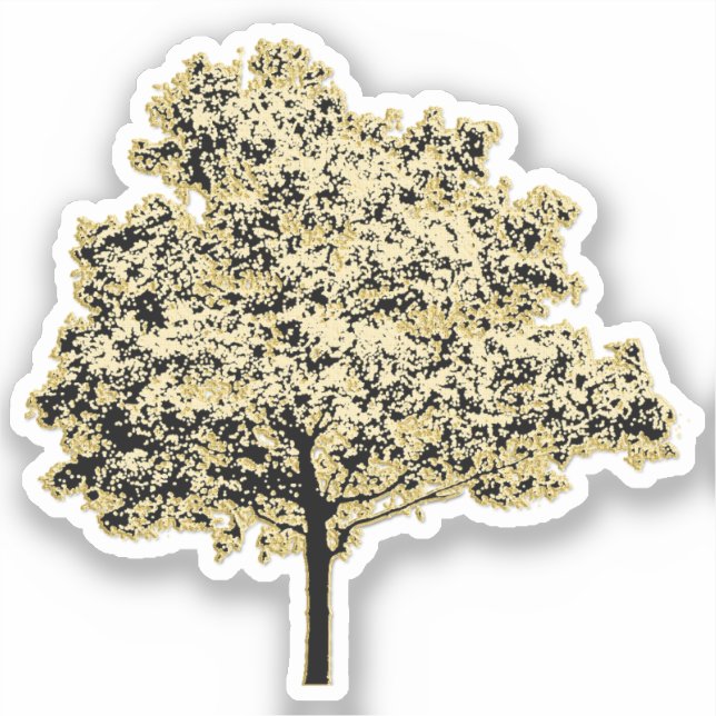 Pegatina Naturaleza del árbol de oro (Anverso)