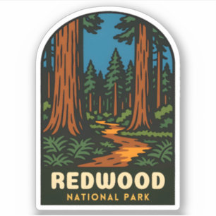 Pegatina Naturaleza del Parque Nacional Redwood Viaje Vinta