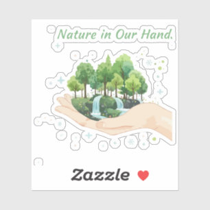 Pegatina Naturaleza en Nuestras Manos Arte Ambiental Acuare