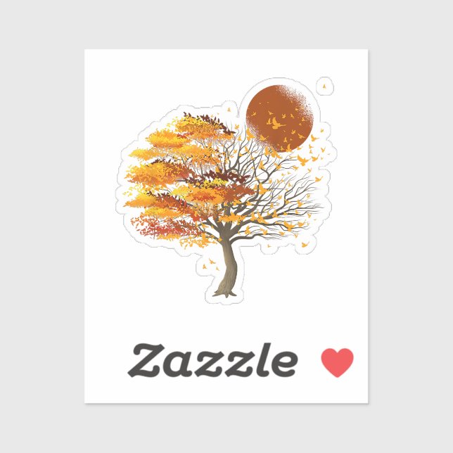 Pegatina Naturaleza Vida Silvestre Llenos De Árbol De La Lu (Hoja)