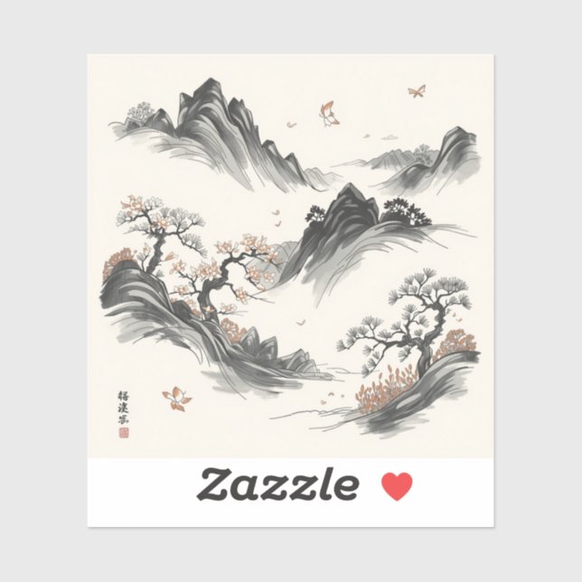 Pegatina Nature’s Fourfold Beauty in Black & White  (Hoja)