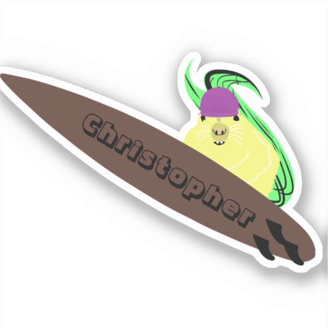 Pegatina Naughty Squirrel #1000 Surfing (Anverso)