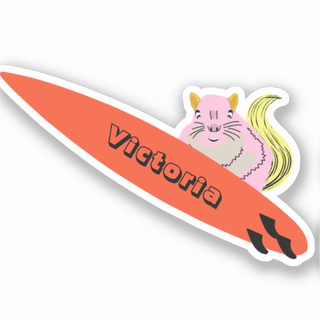 Pegatina Naughty Squirrel #1112 Surfing (Anverso)