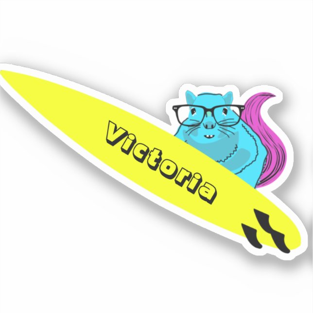 Pegatina Naughty Squirrel #1144 Surfing (Anverso)