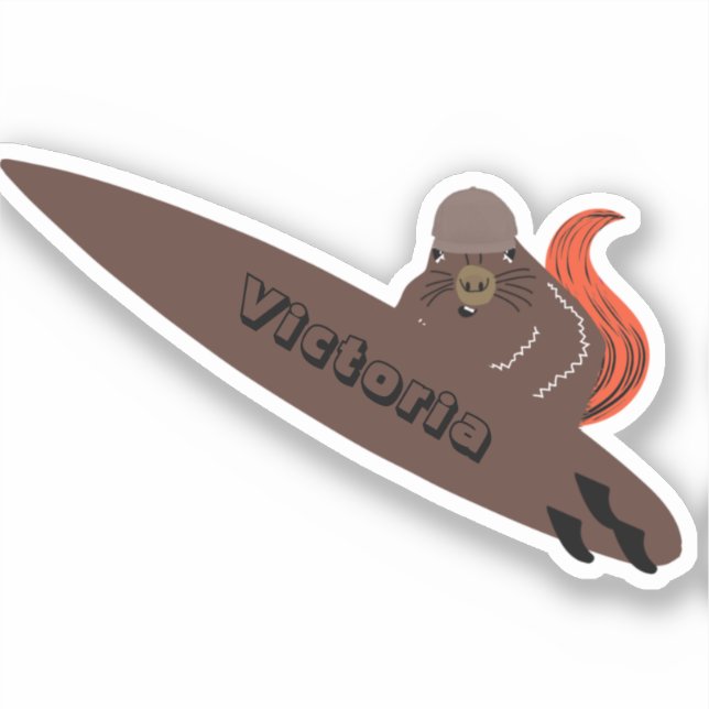 Pegatina Naughty Squirrel #1150 Surfing (Anverso)