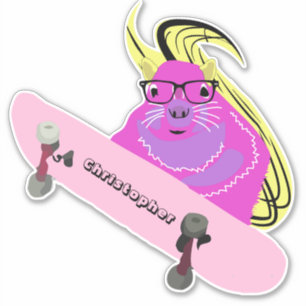 Pegatina Naughty Squirrel #116 Skateboarding