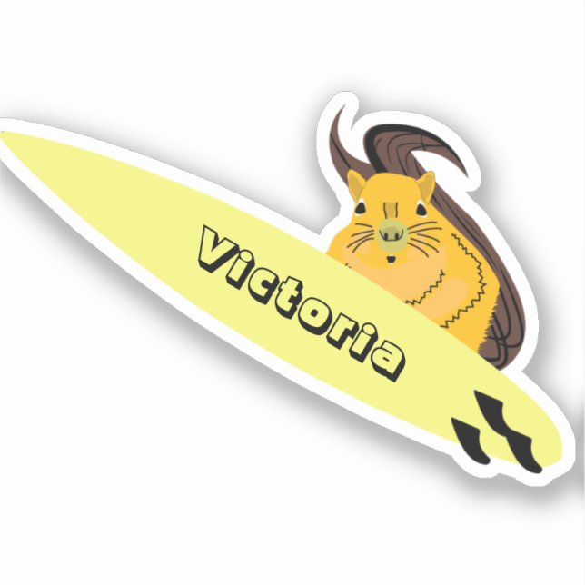 Pegatina Naughty Squirrel #1185 Surfing (Anverso)