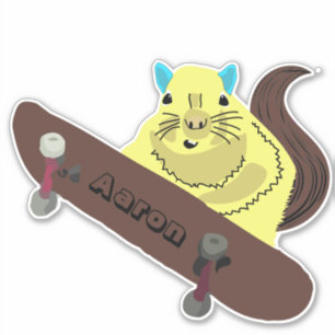 Pegatina Naughty Squirrel #119 Skateboarding