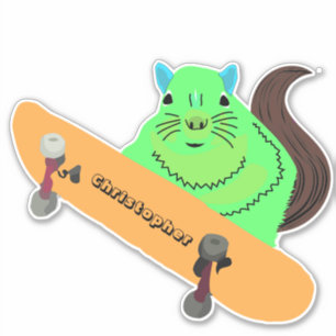Pegatina Naughty Squirrel #119 Skateboarding