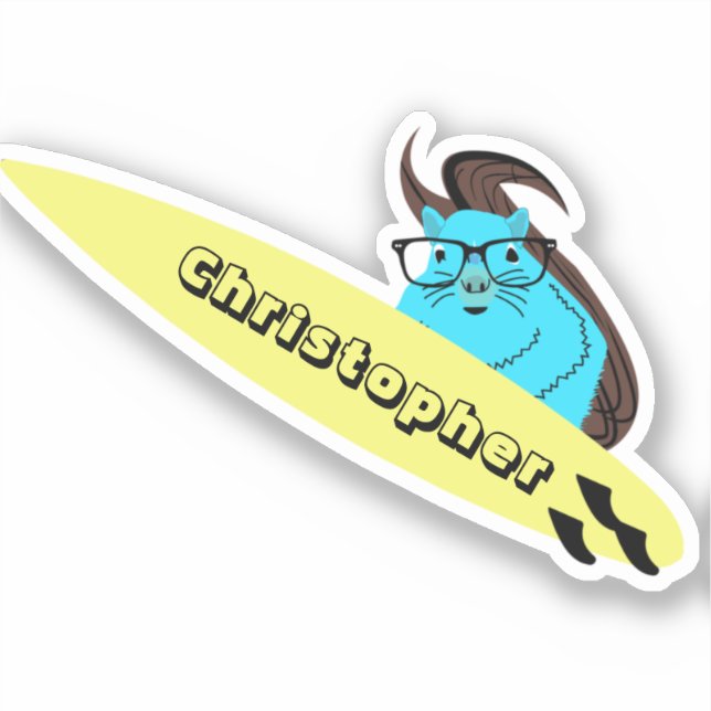 Pegatina Naughty Squirrel #128 Surfing (Anverso)