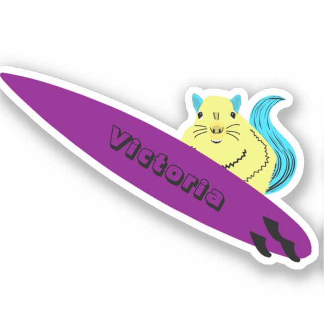 Pegatina Naughty Squirrel #1308 Surfing (Anverso)