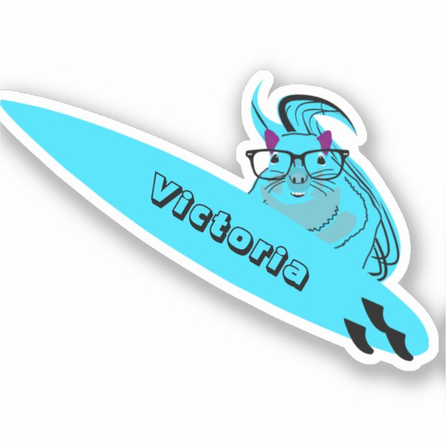 Pegatina Naughty Squirrel #1329 Surfing (Anverso)