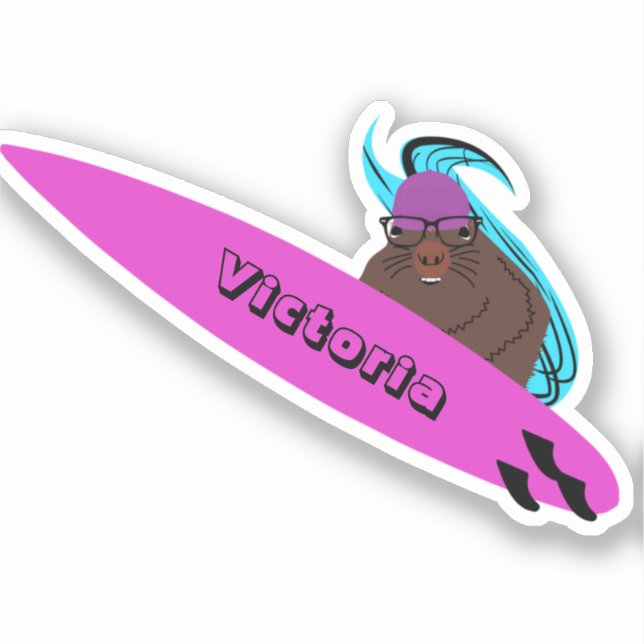 Pegatina Naughty Squirrel #1401 Surfing (Anverso)