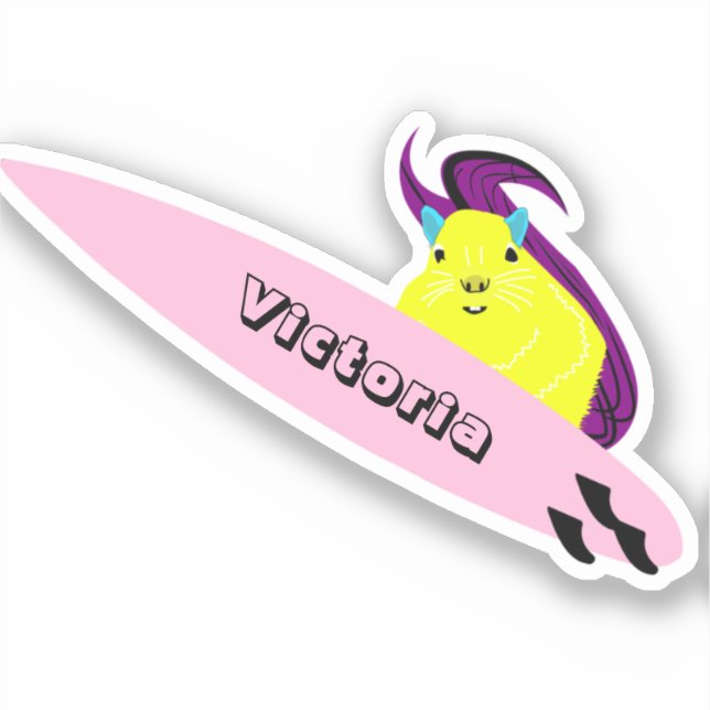 Pegatina Naughty Squirrel #1585 Surfing (Anverso)