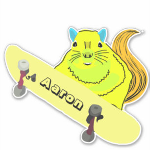 Pegatina Naughty Squirrel #161 Skateboarding
