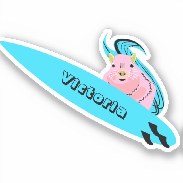 Pegatina Naughty Squirrel #1633 Surfing (Anverso)