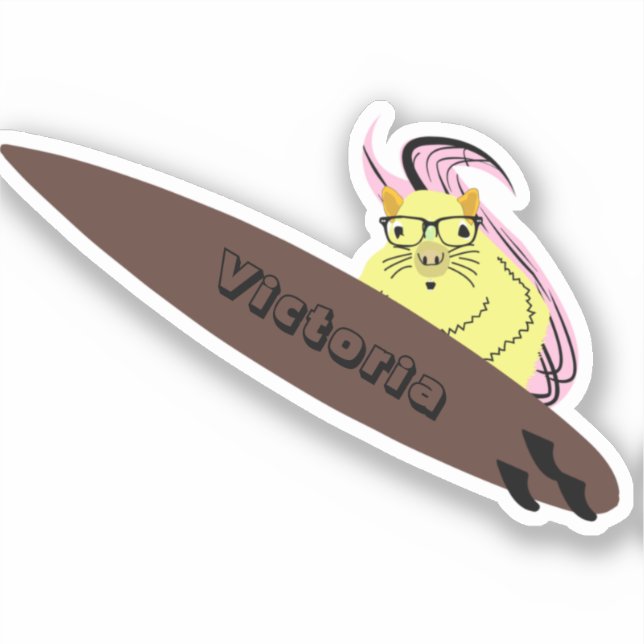 Pegatina Naughty Squirrel #1667 Surfing (Anverso)