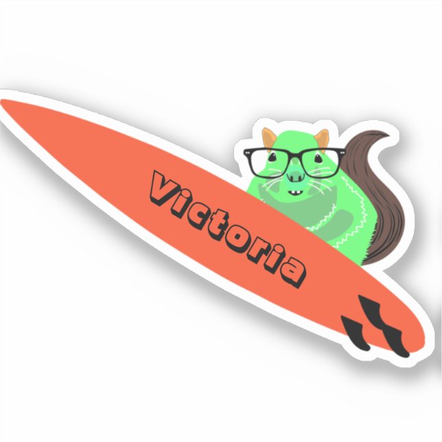 Pegatina Naughty Squirrel #1688 Surfing (Anverso)