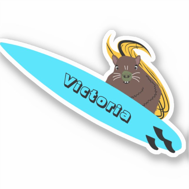 Pegatina Naughty Squirrel #1699 Surfing (Anverso)