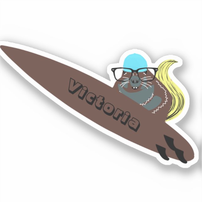 Pegatina Naughty Squirrel #1700 Surfing (Anverso)
