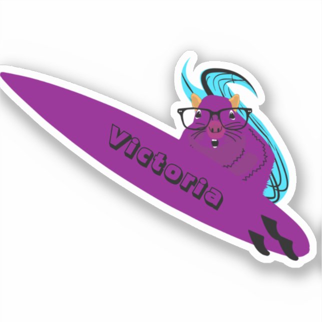 Pegatina Naughty Squirrel #1718 Surfing (Anverso)