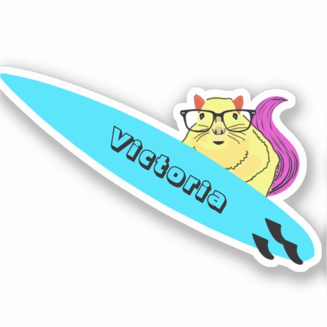 Pegatina Naughty Squirrel #1722 Surfing (Anverso)