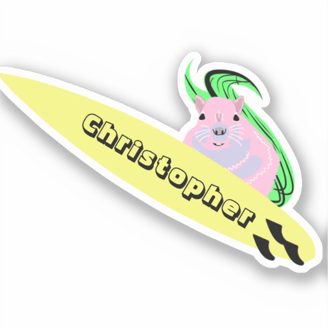 Pegatina Naughty Squirrel #173 Surfing (Anverso)